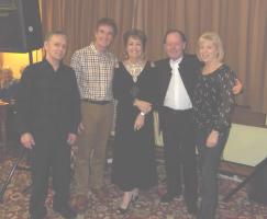 Entertainers Ray Meyer, President Trevor (Solid Gold), Millie, Glen Stevens, Isabel Parry (Solid Gold).